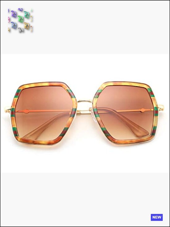 Large Geometric Hexagon Sunglasses Oversized Retro UV400 Protection Womens main image 7